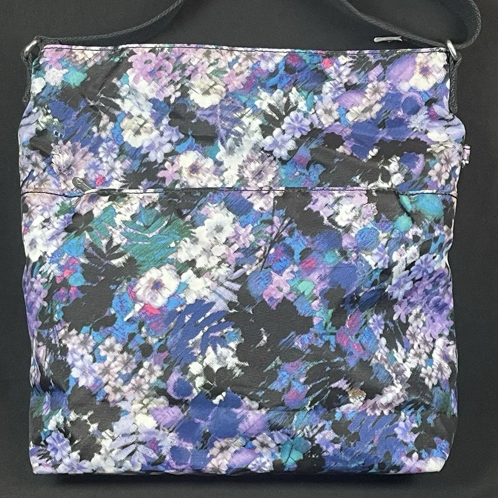 Kipling Women's Blue Purple‎ Floral Crossbody Shoulder Bag Purse Lightweight